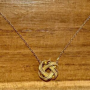 NWT Rachel Zoe Gold Over Sterling Silver Circle Knot Necklace